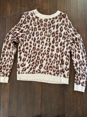 a new day Cream and Brown Marled Crewneck Sweater